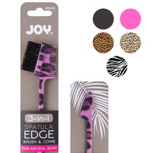 Load image into Gallery viewer, Joy 3 in 1 Spatula Edge Brush Boar Bristle - Animal Asst.