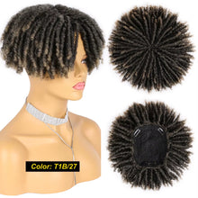 Load image into Gallery viewer, Synthetic Dreadlock Hair Topper Clip in Braided Half Wigs Locs Braided Wig Soft Short Wig Dreads for Men Women