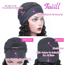 Load image into Gallery viewer, 22Inch Kinky Curly Headband Wig Human Hair Headband Wigs for Black Women Brazilain Remy Human Hair Curly Headband Wig Glueless None Lace Front Wigs 150% Density Half Wig