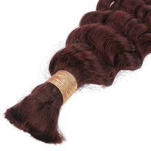 Load image into Gallery viewer, Burgundy Deep Wave Color 99J Bulk 100% Human Braiding Hair