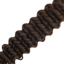 Load image into Gallery viewer, Medium Brown Deep Wave Color 4 Bulk 100% Human Braiding Hair