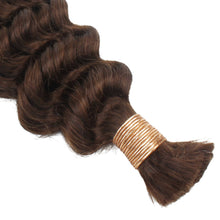 Load image into Gallery viewer, Medium Brown Deep Wave Color 4 Bulk 100% Human Braiding Hair