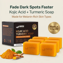 Load image into Gallery viewer, AMVital Turmeric Kojic Acid Soap Bar for Dark Spots & Uneven Tone