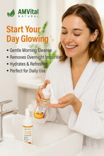 Load image into Gallery viewer, AMVital Turmeric Saffron Foaming Face Wash with Cleansing Brush