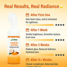 Load image into Gallery viewer, AMVital Turmeric Saffron Foaming Face Wash with Cleansing Brush