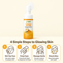 Load image into Gallery viewer, AMVital Turmeric Saffron Foaming Face Wash with Cleansing Brush