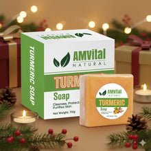 Load image into Gallery viewer, AMVital Turmeric Soap Bar for Face & Body