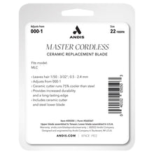 Load image into Gallery viewer, Andis Master Cordless Li Ceramic Replacement Blade - Adjusts from 000-1
