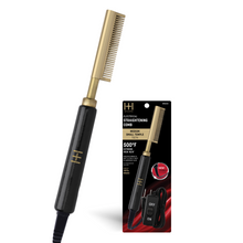 Load image into Gallery viewer, Hot &amp; Hotter Electric Straightening Comb Medium Teeth Small, 1 Count, Black &amp; Gold
