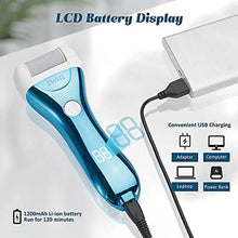 Load image into Gallery viewer, Callus Remover for Feet, Electric Foot File Rechargeable Foot Scrubber Pedicure Tools for Feet Electronic Callus Shaver Waterproof Pedicure Kit for Cracked Heels and Dead Skin with 5 Roller Heads
