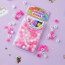 Load image into Gallery viewer, Joy Round Squishy Hair Beads X-Large, 80 Count, UV Glow-in-Dark  Clear Mix
