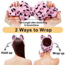 Load image into Gallery viewer, Women Fashion Lovely Soft Carol Fleece Bowknot Bow Makeup Cosmetic Shower Elastic Hair Band Hairlace Headband (Pink)
