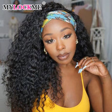 Load image into Gallery viewer, Headband Hair Woman Afro Kinky Curly Wig 200% High Denisty Brazilian Remy Hair Fast-Installing Full Machina Natural
