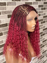 Load image into Gallery viewer, Glueless Wet And Wavy Human Hair Knotless Braid Wig
