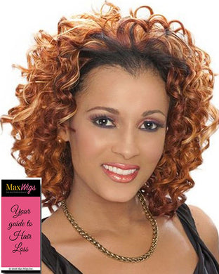 Farrah Half Wig Color 1B - Foxy Silver Wigs Short Spiral Curls 3/4 Hair Add-On Synthetic Shag African American Womens Lightweight Bundle W/Maxwigs Hairloss Booklet