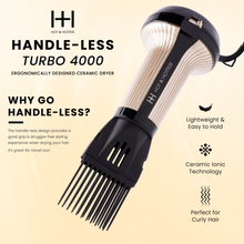 Load image into Gallery viewer, Hot &amp; Hotter Turbo 4000 Ceramic Handless Hair Dryer Gold
