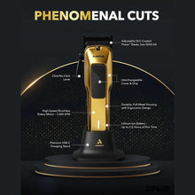 Load image into Gallery viewer, Andis 562060 Phenom Professional Cord/Cordless Hair Clipper, Gold
