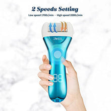 Load image into Gallery viewer, Callus Remover for Feet, Electric Foot File Rechargeable Foot Scrubber Pedicure Tools for Feet Electronic Callus Shaver Waterproof Pedicure Kit for Cracked Heels and Dead Skin with 5 Roller Heads
