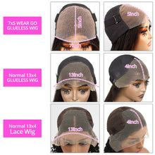 Load image into Gallery viewer, 13X4 Wear and Go Glueless Bob Wig Human Hair Straight Bob Wigs Human Hair 100% 99J Red Colored 7X5 Glueless Wigs Ready to Wear
