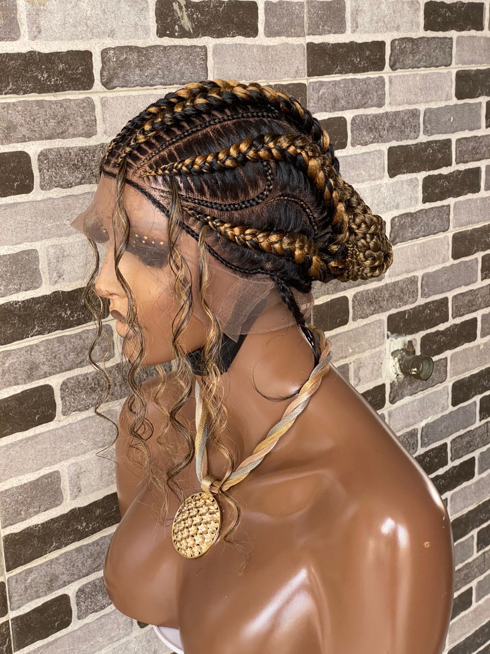Glueless Feeding Braid Cornrow Wig - Janisa