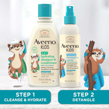 Load image into Gallery viewer, Aveeno Kids Shampoo &amp; Conditioner, Formulated with Oat Extract to Gently Cleanse, Condition &amp; Detangle Kids Hair, for Sensitive Skin and Scalp, Hypoallergenic, 12 Fl Oz
