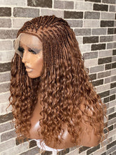 Load image into Gallery viewer, Glueless Human Hair Wet And Wavy Knotless Braid Wig
