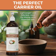 Load image into Gallery viewer, Organic Fractionated Coconut Oil, 16 Fl Oz – Skin &amp; Hair Moisturizer, Massage Oil, Carrier Oil for Essential Oils
