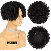 Load image into Gallery viewer, Synthetic Dreadlock Hair Topper Clip in Braided Half Wigs Locs Braided Wig Soft Short Wig Dreads for Men Women
