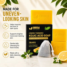 Load image into Gallery viewer, AMVital Lemon Turmeric Kojic Acid Soap Bar
