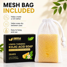 Load image into Gallery viewer, AMVital Lemon Turmeric Kojic Acid Soap Bar
