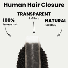 Load image into Gallery viewer, Afro Kinky 2x6 Transparent Lace Human Hair Closure
