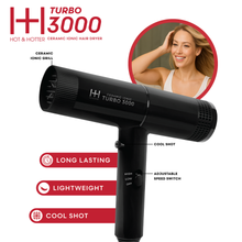 Load image into Gallery viewer, Hot &amp; Hotter Ceramic Turbo 3000 Hair Dryer, Black
