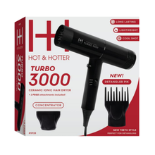 Load image into Gallery viewer, Hot &amp; Hotter Ceramic Turbo 3000 Hair Dryer, Black
