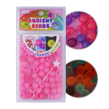 Load image into Gallery viewer, Joy Round Squishy Hair Beads X-Large, 80 Count, UV Glow-in-Dark Pink
