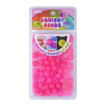 Load image into Gallery viewer, Joy Round Squishy Hair Beads X-Large, 80 Count, UV Glow-in-Dark Hot Pink
