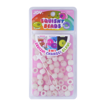 Load image into Gallery viewer, Joy Round Squishy Hair Beads X-Large, 80 Count, UV Glow-in-Dark White Mix
