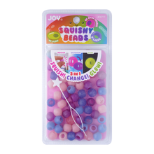 Load image into Gallery viewer, Joy Round Squishy Hair Beads X-Large, 80 Count, UV Glow-in-Dark White Mix
