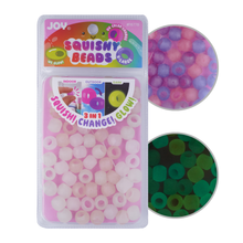Load image into Gallery viewer, Joy Round Squishy Hair Beads X-Large, 80 Count, UV Glow-in-Dark Clear

