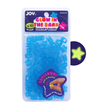 Load image into Gallery viewer, Joy Star Squishy Beads XX-Large, 60 Count, Glow-In-The-Dark Blue
