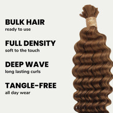 Load image into Gallery viewer, Auburn Deep Wave Bulk 100% Human Braiding Hair
