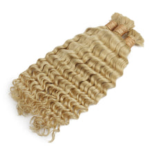 Load image into Gallery viewer, Blonde Deep Wave Bulk 100% Human Braiding Hair
