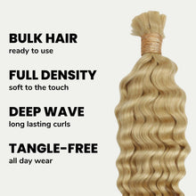 Load image into Gallery viewer, Blonde Deep Wave Bulk 100% Human Braiding Hair
