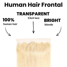 Load image into Gallery viewer, Blonde Straight 13x4 Transparent Lace Human Hair Frontal

