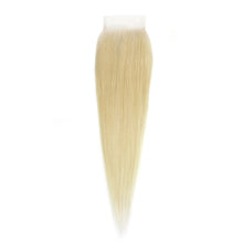 Load image into Gallery viewer, Blonde Straight 4x4 Transparent Lace Human Hair Closure
