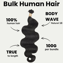 Load image into Gallery viewer, Body Wave  Bulk 100% Human Braiding Hair
