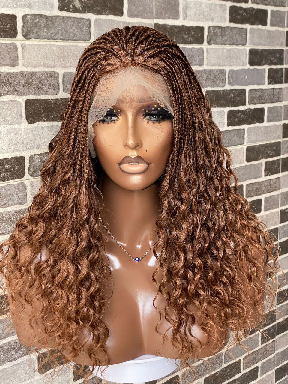 Glueless Human Hair Wet And Wavy Knotless Braid Wig