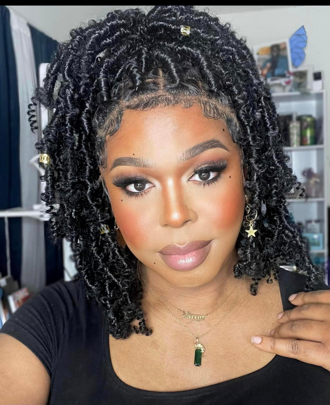 Glueless Short Butterfly Locs Wig - Rebecca