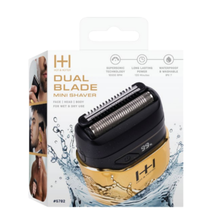 Load image into Gallery viewer, Hot &amp; Hotter Dual Blade Mini Shaver, 1 Count Foil Electric Razor, Gold
