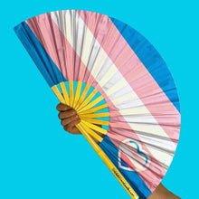 Load image into Gallery viewer, Trans Pride Flag Hand Fan
