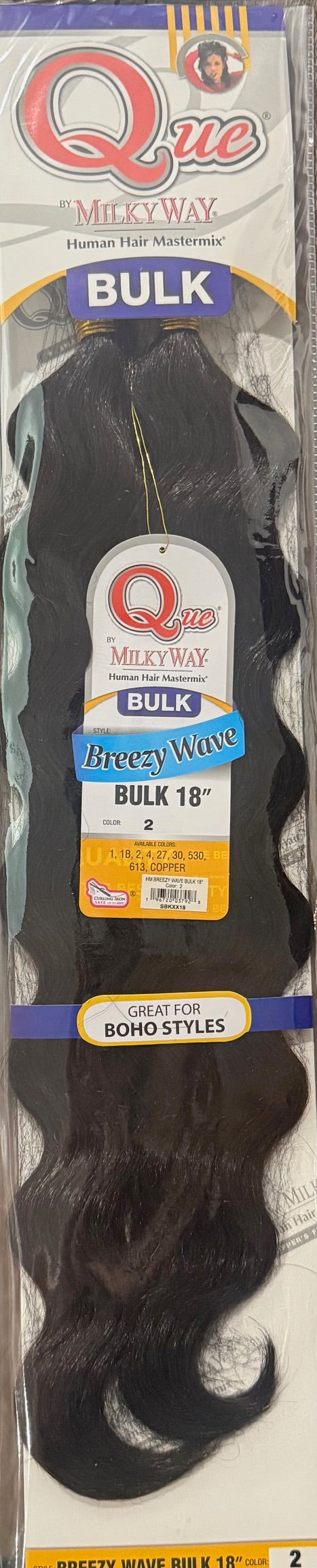 Milky Way Que Human Hair Blend Braid - Breezy Wave Bulk 18